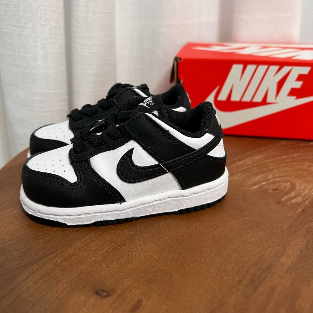 Nike Black and White Dunk Low Sneakers
